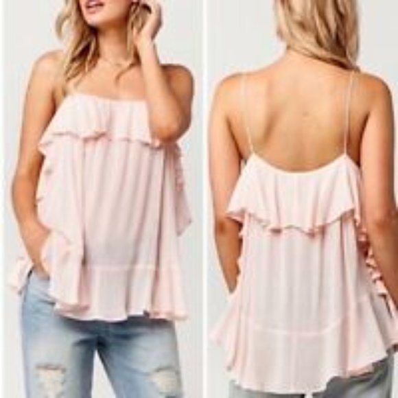 SOLD! Free People Ruffled Camisole Top - Picture 2 of 4